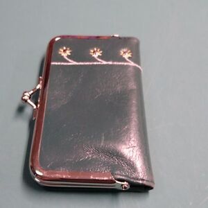 Vintage Green Leather Compact Wallet Case